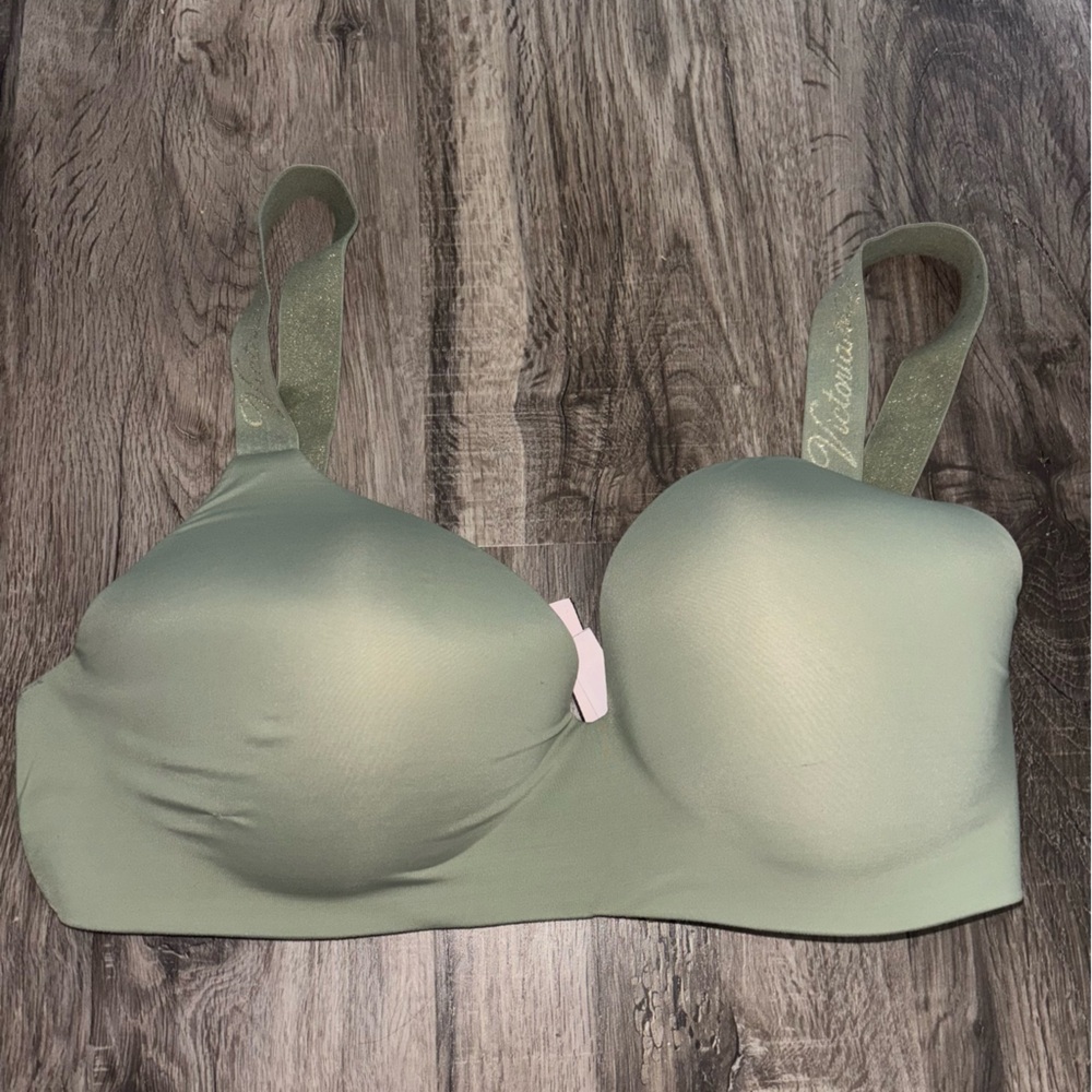 Victoria's Secret Sage Green Bra with Logo Strap